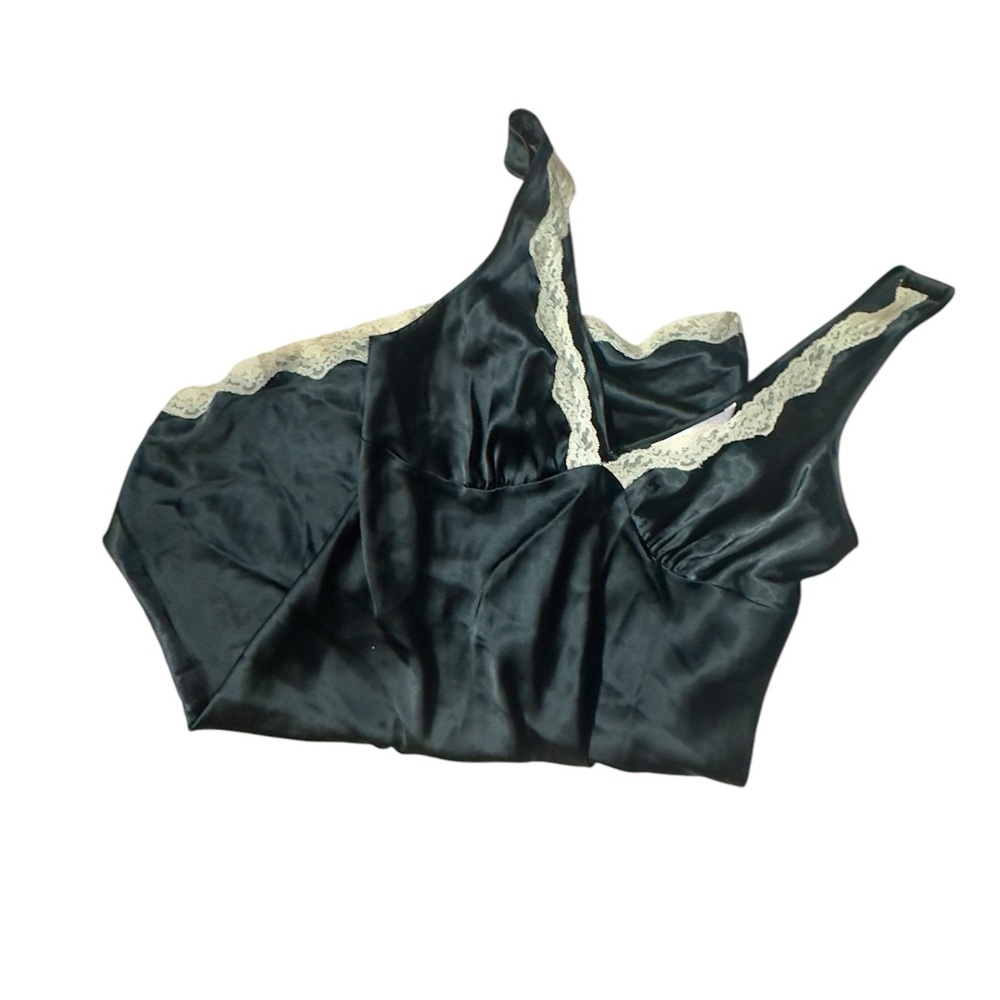 Victoria's Secret Black and Cream Satin Chemise - Picture 2 of 4